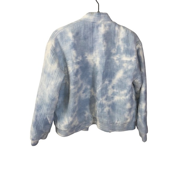 Cloud tie-dye Spring Easter Cotton Bomber Coat XS - Picture 2 of 8